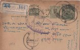 Br India King George V, Postal Card, Registered Used, India - 1911-35  George V