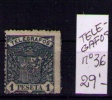 ESPAÑA 1901 - TELEGRAFOS ESCUDO DE ESPAÑA - EDIFIL Nº 36 - Portofreiheit