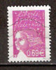 Timbre France Y&T N°3454 (06) Obl. Marianne Du 14 Juillet.  0.69 €.  Rose. Cote 1.00 € - 1997-2004 Marianne Of July 14th