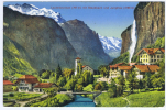 Switserland, Lauterbrunnen Mit Staubach Und Jungfrau, Mit Luftpost Nach New York - Lettres & Documents