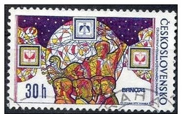 Checoslovaquia 1974 Scott 1945 Sello º Globo, Gente Y Emblema Exhibicion Brno Michel 2209 Yvert 2054 Czechoslovakia - Used Stamps