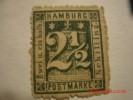 HAMBURG, 1859, MICHEL 14 & SCOTT 23a , 2 1/2 S BLUE GREEN, MINT NG - Hamburg (Amburgo)