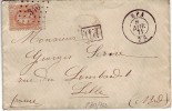 Envelope DC LII N°33 LP 340 De SPA à LILLE Du 08/11/71  R & TB Ex G.NOËL - 1869-1883 Léopold II