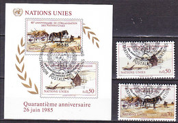 B1033 - ONU UNO GENEVE Yv N°133/34 + BF - Oblitérés