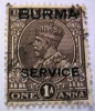 Burma 1937 India Stamp Surcharged 1 Anna George V - Myanmar (Burma 1948-...)