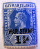 Cayman Islands 1912 King George V 1 1/2d Overprinted War Stamp 2 1/2d Mint Hinged - Kaimaninseln