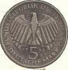 GERMANY 5 MARK EAGLE EMBLEM  FRONT 1848 PEOPLE SPRING  BACK 1973 G AG SILVER AUNC KM? READ DESCRIPTION CAREFULLY !!! - 5 Mark