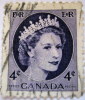 Canada 1954 Queen Elizabeth II 4c - Used - Gebraucht