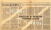 L Alsace Journal Du 23/10/66 Echantillon Du Vocabulaire Typiquement Alsacien TBE 36x 18.5 Cm - Alsace
