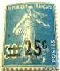 France 1920 Sower 30c Over Printed 25c- Mint - Ongebruikt