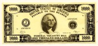 1000 Dollars  "THE UNITED STATES OF AMERICA"  Grand Billet Fictif  Ble1 - Verzamelingen