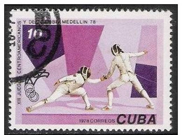 Cuba 1978 Scott 2199 Sello * Deportes Sport Juegos Centroamericanos Medellin Esgrima Michel 2312 Yvert 2065  Stamps - Neufs