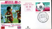 CALCIO FIFA WORLD CUP MEXICO 1986 FDC MAROCCO INGHILTERRA - 1986 – Mexique