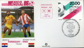 CALCIO FIFA WORLD CUP MEXICO 1986 FDC PARAGUAY IRAK - 1986 – Mexico