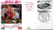 CALCIO FIFA WORLD CUP MEXICO 1986 FDC URUGUAY DANIMARCA - 1986 – Messico