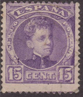 España 1901-5 Edifil 246 Sello º Rey Alfonso XIII 15c Tipo Cadete Numero De Control Al Dorso Michel 218b Yvert 216A - Used Stamps