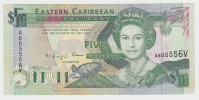 EAST CARIBBEAN ST. VINCENT ""V"" 5 Dollars 1993 UNC NEUF P 26V  26 V - Oostelijke Caraïben