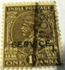 India 1911 King George V 1 Anna Overstamped Service - Used - Andere & Zonder Classificatie