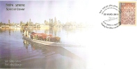 Special Cover,Dal Lake, Srinagar, India's First Floating Post Office Cancellation,Inde,2011 - Storia Postale