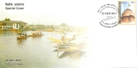 Special Cover,Dal Lake, Srinagar, India´s First Floating Post Office Cancellation,Inde,2011 - Covers & Documents