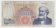 Italy 1000 Lire 1965 VF CRISP Banknote Verdi P 96c 96 C - 1.000 Lire