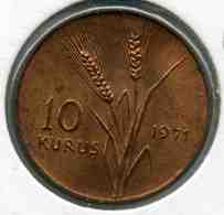 Turquie Turkey 10 Kurus 1971 KM 891.3 - Turquie