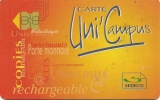 CARTE-PREPAYEE-MAGNETIQUE -UNICAMPUS-RECHARGEABLE-P OUR ETUDIANTS-PLUSIEURS UTILISATIONS--V°4Lignes Sous -BE- - Autres & Non Classés