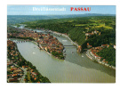 Allemagne: Luftbild Panorama Von Passau Bayern, Die Schone Dreiflussestadt (11-1414) - Passau