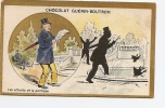 Chromo Dorée Chocolat Guérin Boutron Imp. Champenois Paris Attraits De La Politique Homme Journal Fontaine A12-01 - Guerin Boutron