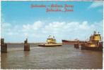 Galveston Port Bolivar Ferry Boat, Dock, Cargo Ship, On C1960s Vintage Postcard - Galveston