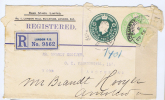 UK, Registered 1917 Cover Rand Mines  London To Amsterdam Holland, 2 X Embossed 4 P + 1/2 P, Opened At Top+left RARE - Interi Postali