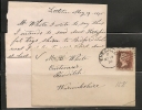 UK - 1876 COVER W/ Full Letter From EVESHAM To REDDITCH, WARWICKSHIRE  (recepetion At Back) 1d Plate 158 - Covers & Documents