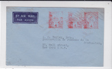 INDIA - 1949 - ENVELOPPE Par AVION Avec EMA Des 2 COTES De CALCUTTA Pour NEW YORK (USA) - Storia Postale