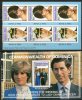 Dominica 1981 - Royal Wedding Bend & Peel Booklet Panes SG751a & 753a MNH Cat £3.50 - Dominique (1978-...)