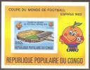 Congo (Brazaville) Soccer Football FIFA World Cup Espana-82 DeLux Block On Carton Imperf. MNH - 1982 – Spain