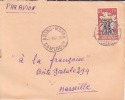 ABONG - MBANG - CAMEROUN - 1956 - COLONIES FRANCAISES - AFRIQUE - AVION - LETTRE - MARCOPHILIE - Lettres & Documents
