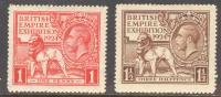 Great Britain 1924 British Empire Exhibition Set Of 2 MH* - Nuevos