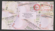 India 2011  2.50 METER FRANK BANKNOTES PRINTED USED LETTER SHEET # 28730 Inde Indien - Aérogrammes