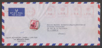 India 1972 METER  COVER TO FRANCE RRF STAMP  # 28901 Inde Indien - Cartas & Documentos