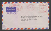 India 19670  EXPRESS RATE METER COVER TO FRANCE # 28847 Inde Indien - Brieven En Documenten