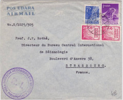 INDONESIE - 1956 - ENVELOPPE Par AVION De DJAKARTA Pour STRASBOURG - Indonesia