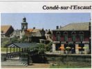 Carte Postale 59. Condé-sur-Escaut  Café "Le Chancel" Et La Passerelle Trés Beau Plan - Conde Sur Escaut