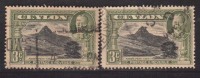Ceylon Used 1935, 3c King George V, 2 Diff. Perf.,, - Ceylon (...-1947)