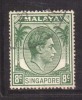 Singapore Used 1948, 8c Perf. 171/2 X 18 King George - Singapore (...-1959)