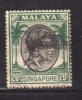 Singapore Used 1948, 20c  Black & Green, Perf. 171/2 X 18 King George VI - Singapour (...-1959)