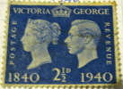 Great Britain 1940 Centenary Of First Adhesive Stamp Victoria To George VI 2.5d - Unused - Neufs