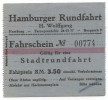 TRAM / STRASSENBAHN - Old Ticket, HAMBURG, Germany - Europa