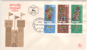 Israel - 1960 FDC, Kings Of Israel, Complete Set With Tabs - Jerusalem 31-8-60 - Joodse Geloof