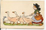 CPA FANTAISIES.-  HANSI.- Gardienne De Canard.- -.--OCT-GER- 2011 495 - Hansi