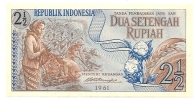 2 1/2 RUPIAH Pick 79 1961 - Indonesia